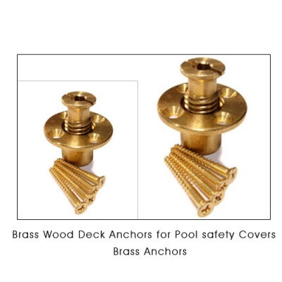 Brass Screw Type In-Ground Concrete Pool Deck Anchor For Swimming Pool Cover 